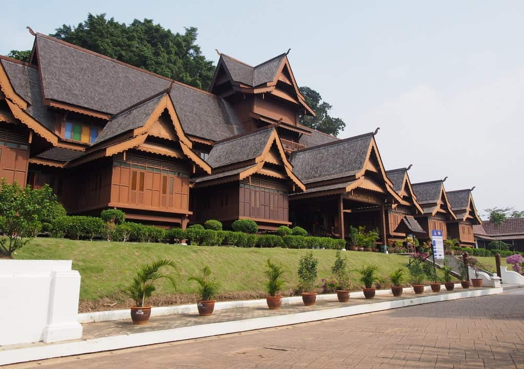 Outside the Malacca Sultanate Palace, an attraction within the city