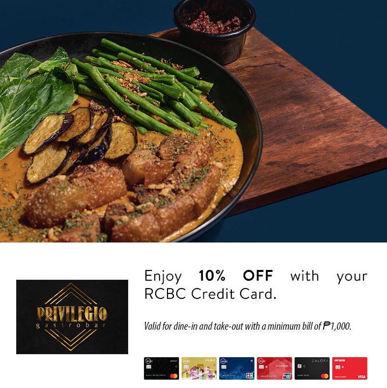 rcbc credit card promos - 10% Discount at Privilegio