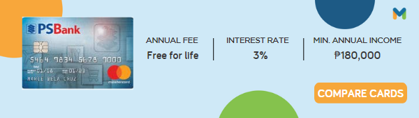 credit cards with no annual fee - PSBank Mastercard
