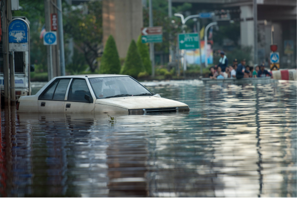 importance of car insurance - flooded car