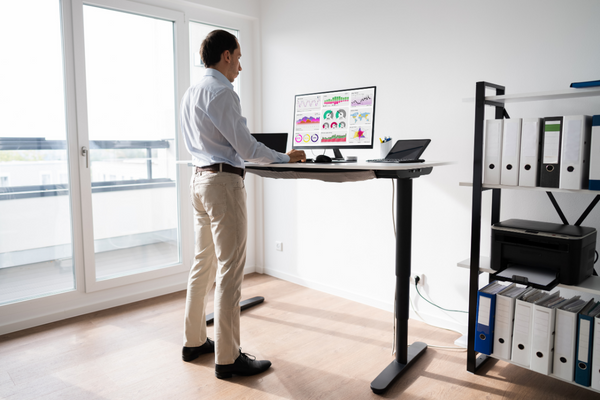 desk exercises at work - work standing up