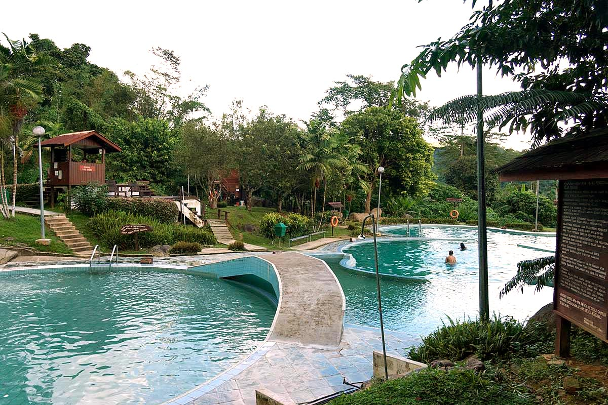 Pools at the Poring Hot Springs in Ranau, Sabah