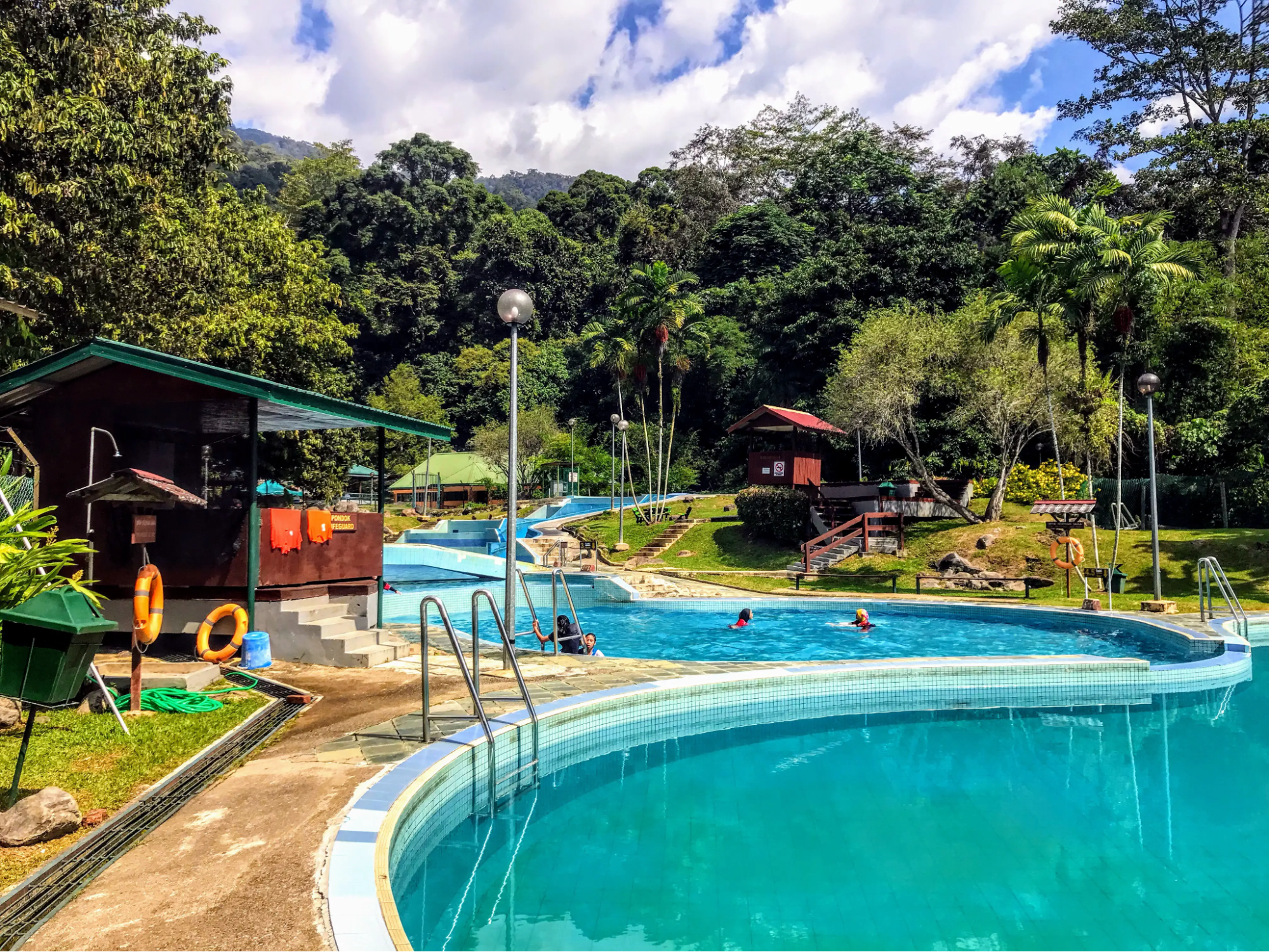 Public pools at Poring Hot Springs, a popular tourist attraction in Sabah
