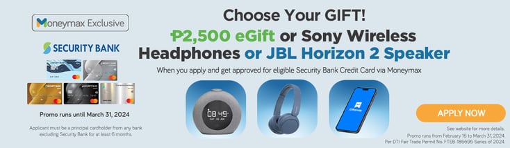 security bank welcome gift - egift sony wireless headphones jbl bluetooth speaker
