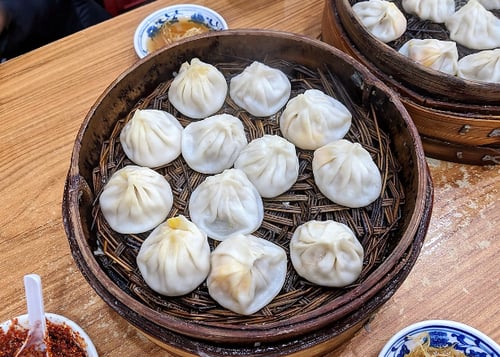 Savour juicy dumplings at Jia Jia Tang Bao, another popular soup dumpling restaurant known for its delicious variety of flavours