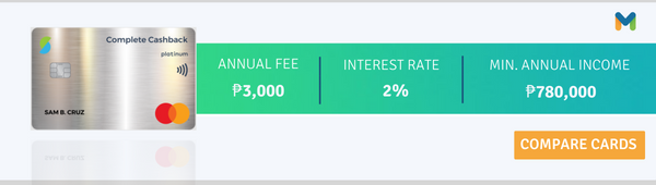 best credit cards in the philippines - security bank cashback platinum