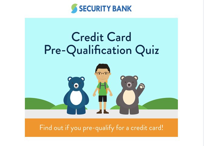 security bank credit card application - pre-qualification quiz