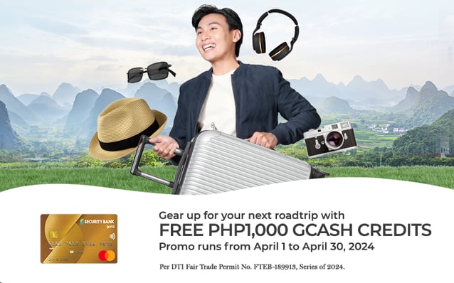 credit card welcome gift - security bank free 1,000 gcash