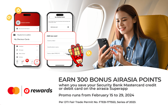 credit card travel promo - security bank airasia