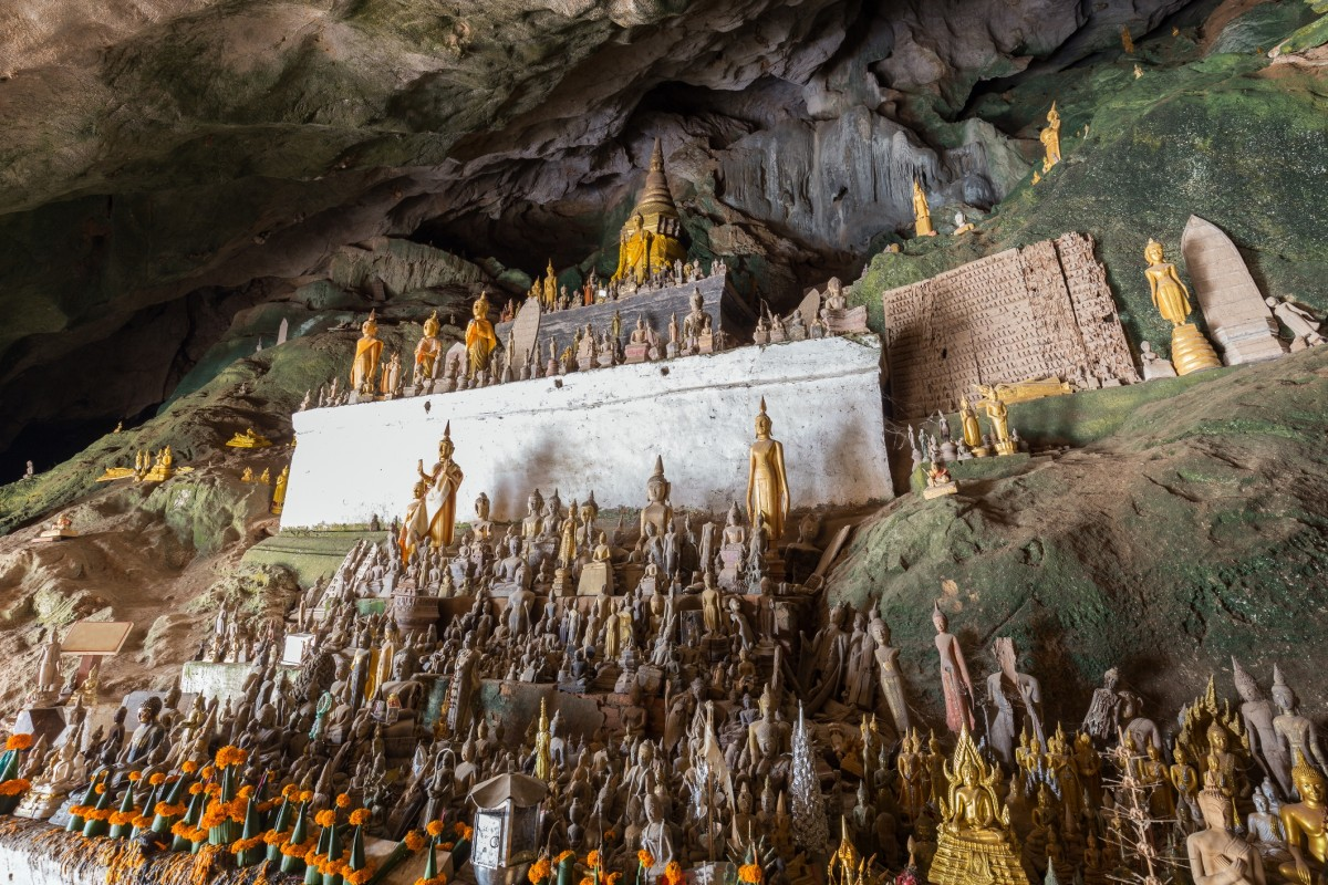 Statues inside Pak Ou Cave in Luang Prabang