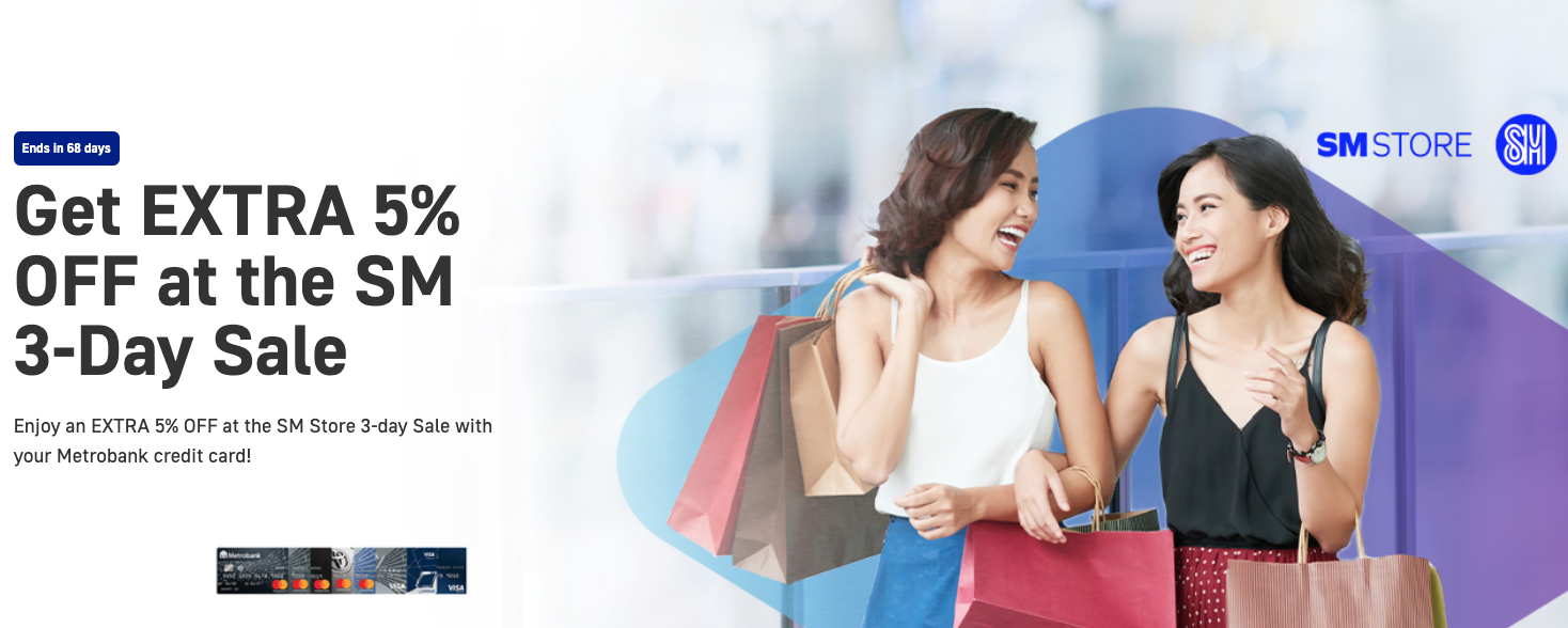 metrobank credit card promos - 5% discount sm 3-day sale