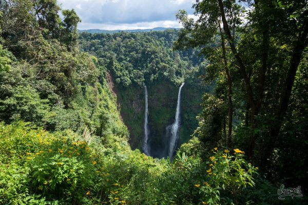 Tad Fane waterfall cascading through the lush Bolaven Plateau