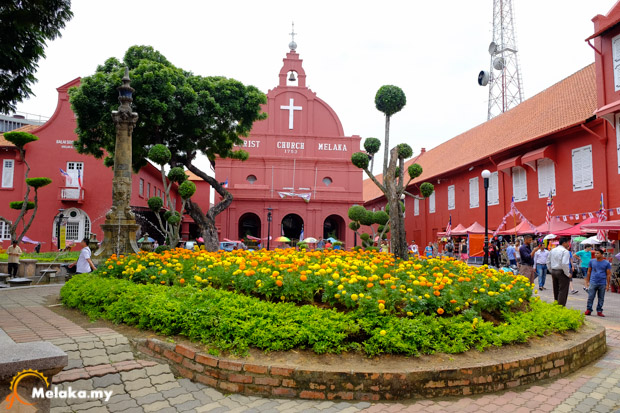 The Dutch Square in Melaka, an iconic tourist attraction in the city