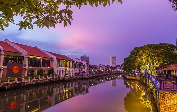 The Malacca River at night, a popular thing to see in the city