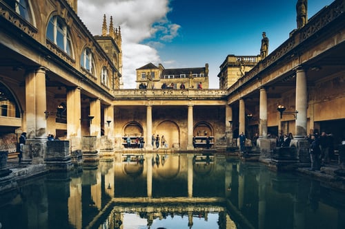 The Roman Baths, a great place to visit with family in UK