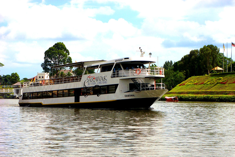 The Sarawak River Cruise cruising along the Sarawak River