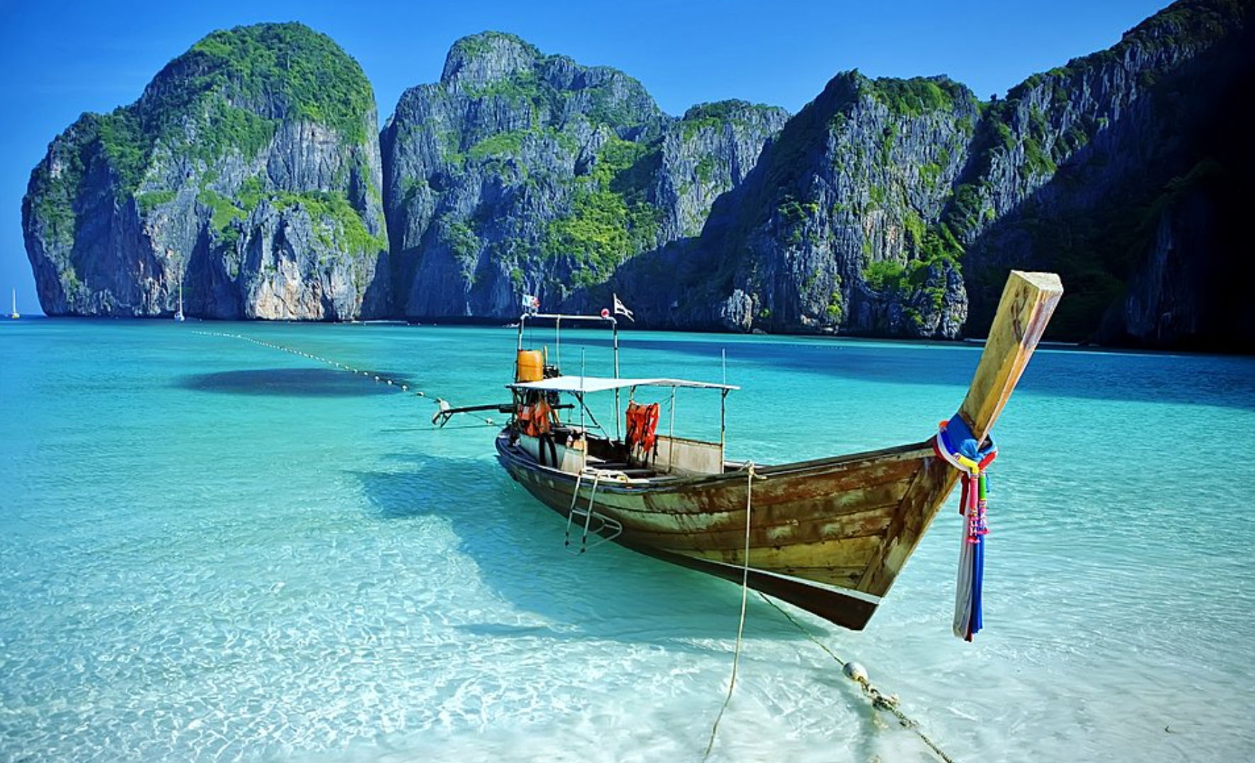 The crystal clear water of Andaman Ocean, a tourist attraction in Phuket