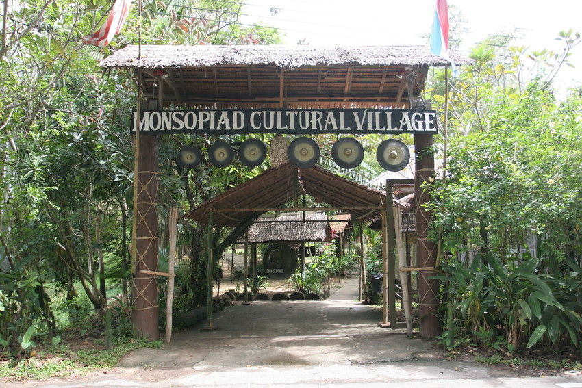 The entrance of the Monsopiad Cultural Village, an attraction in Sabah