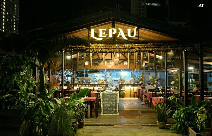 The external facade of Lepau Restaurant in Kuching, Sarawak