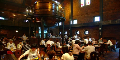The interior of the Sapporo Beer Museum