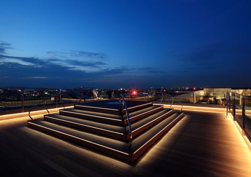 The rooftop of JR Hakata City offers stunning panoramic views of Fukuoka