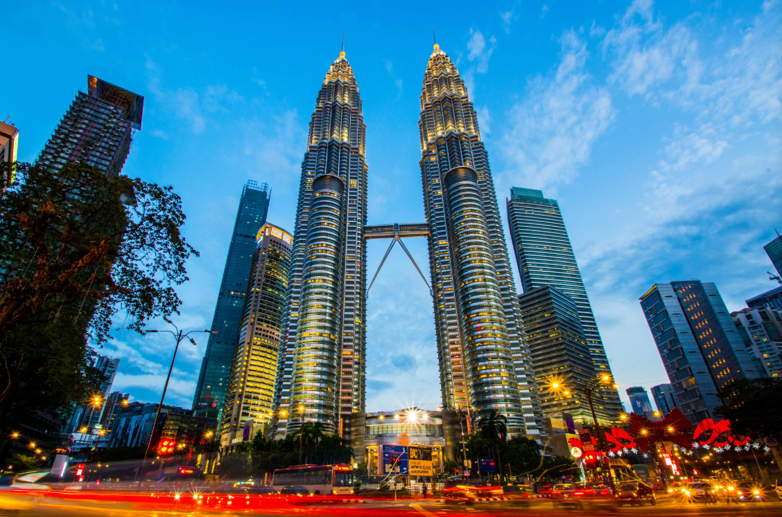 The view of Petronas Twin Towers, a famous tourist attraction in KL City Centre