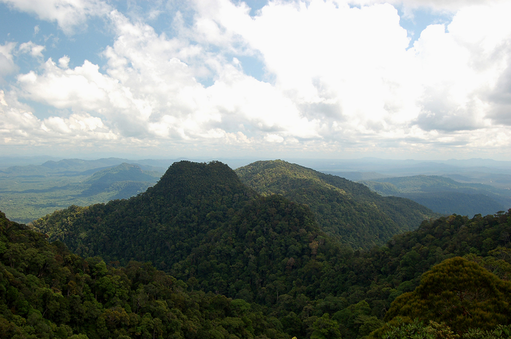 The view of the mountain range once you reach the peak of Gunung Serapi