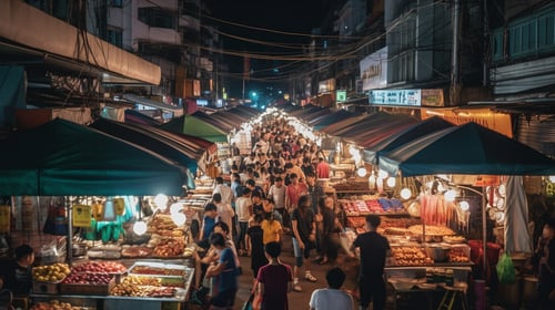 Thepprasit Night Market, a tourist attraction in Pattaya