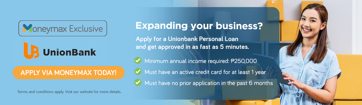 Apply for a UnionBank Personal Loan via Moneymax today