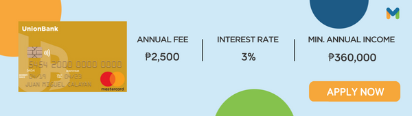 best credit cards in the Philippines - UnionBank Gold Mastercard