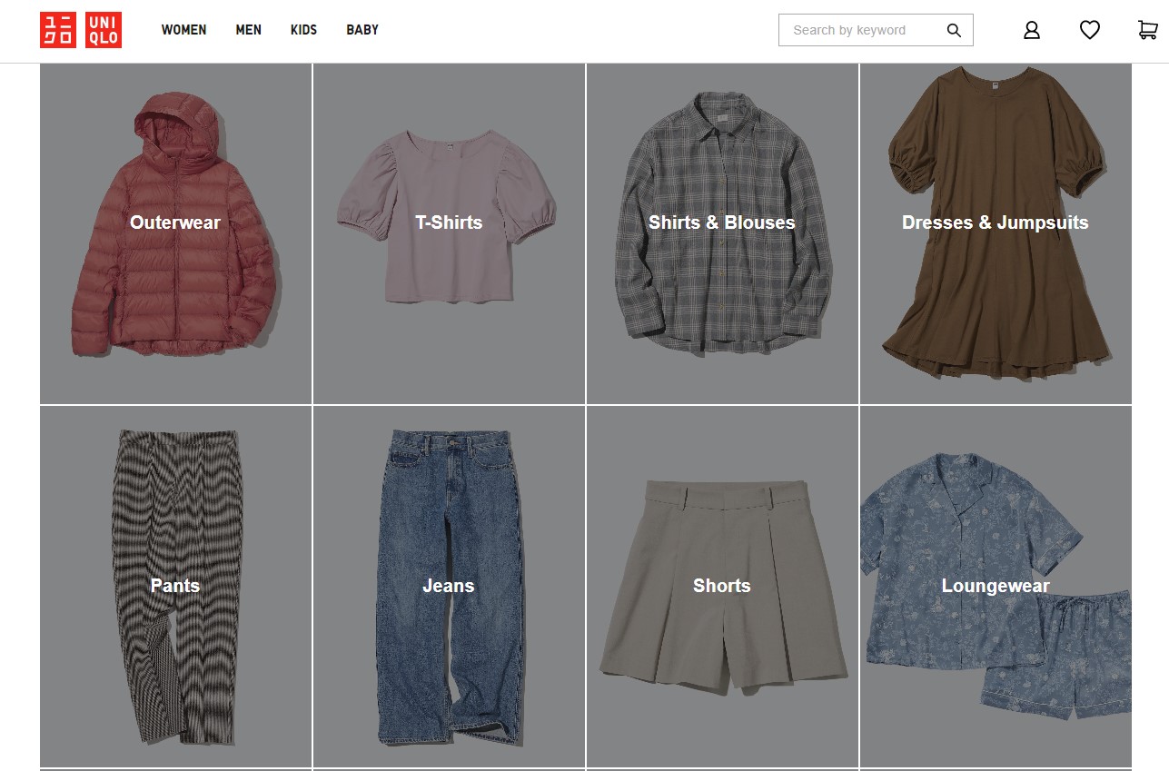 online clothing shop - Uniqlo