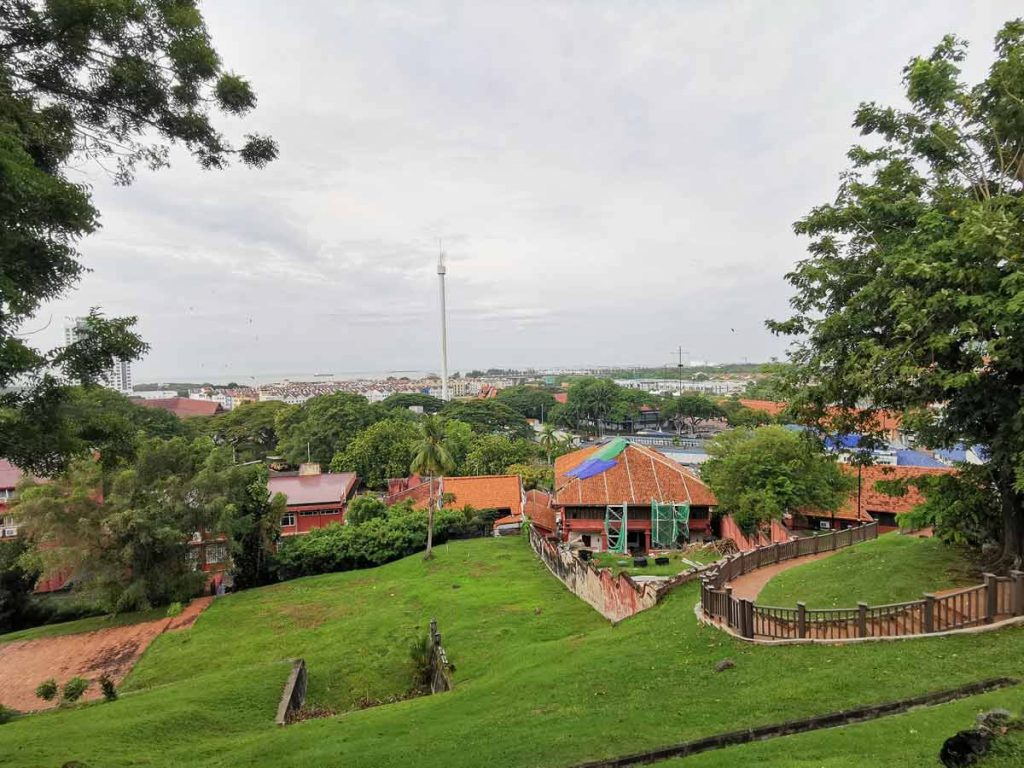 View from popular tourist attraction in Melaka, St. Paul’s Hill