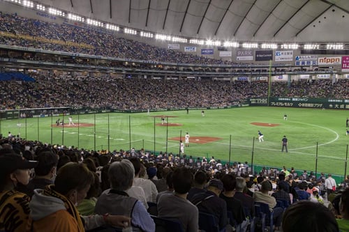 View of a Yomiuri Giants base match in Tokyo