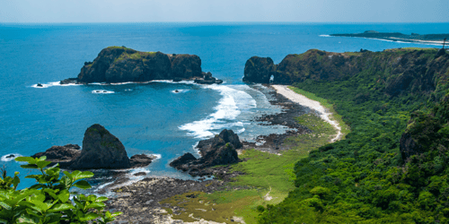 View of the coastline on Green Island, Taitun, Taiwan