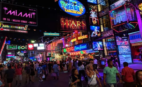 Walking Street, a tourist attraction in Pattaya