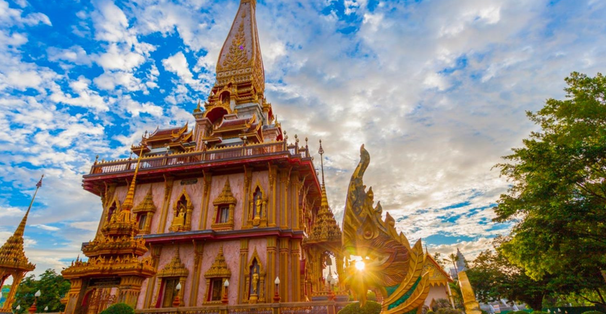 Wat Chalong is a famous tourist attraction in Phuket Thailand