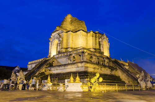 Wat Chedi Luang, a tourist attraction in chiang mai