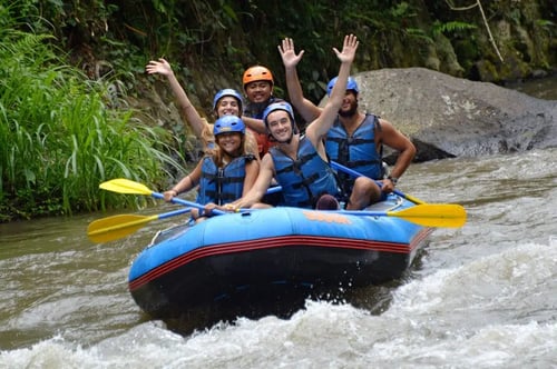 White water rafting on the Ayung River, one of the top things to do in Ubud