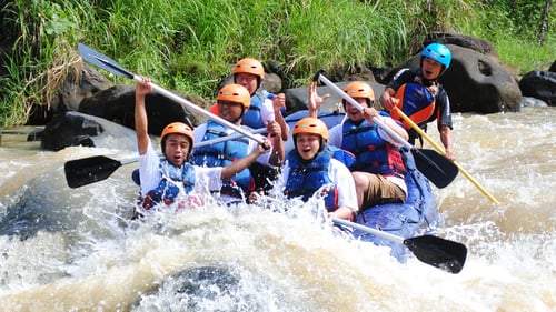 White water rafting on the Citarik River, one of the things to do in Bandung