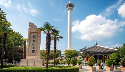 Yongdusan Park, a popular tourist attraction in Busan