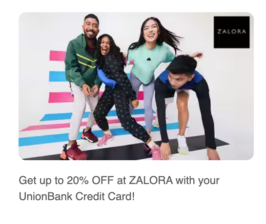 unionbank credit card promo - 20% discount ZALORA