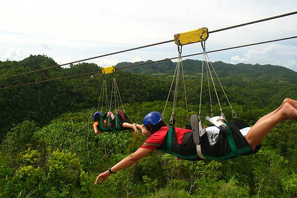 Zip-lining in Danao Adventure Park Bohol