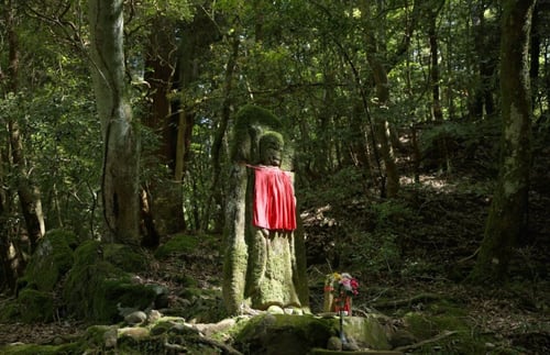 a unique statue at nara’s kasugayama forest