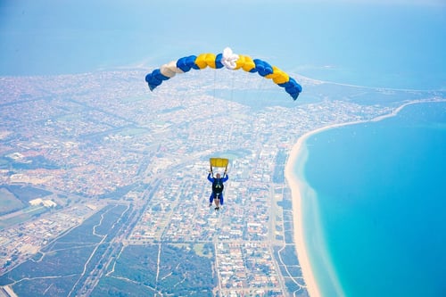 aerial view of outdoor attraction rockingham when skydiving in perth