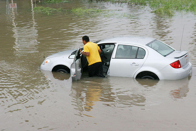 flooded car problems - what to do with water flooded car