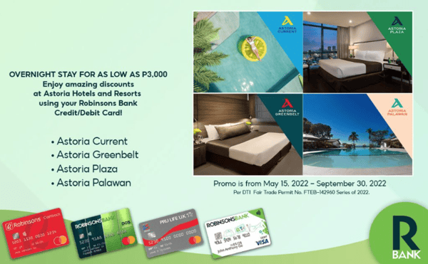 robinsons bank credit card promo - Overnight Stay for as Low as ₱3,000 at Astoria robinsons bank credit card promo - Overnight Stay for as Low as ₱3,000 at Astoria