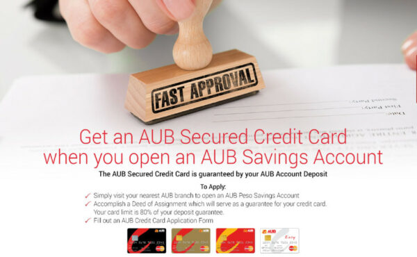 AUB secured credit card for freelancers in the Philippines
