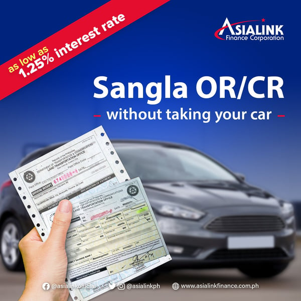 car title loan - Asialink Sangla OR/CR without taking your car