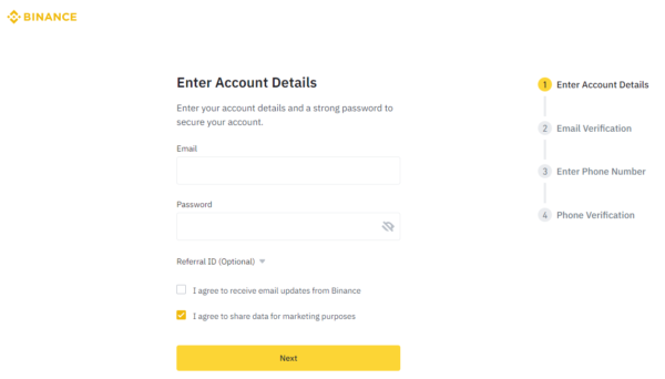 binance tutorial for beginners - how to register in binance