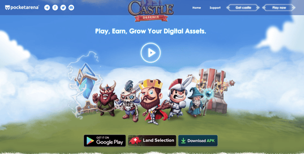 play to earn crypto games - castle defense